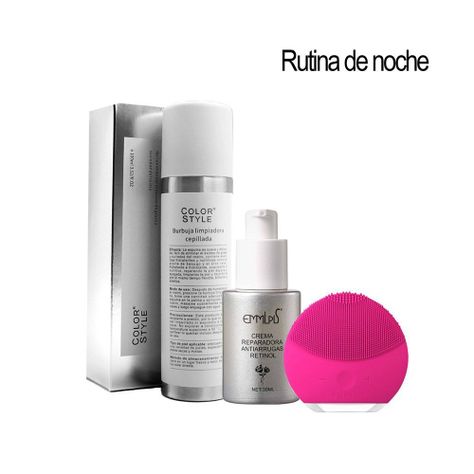 Kit limpieza exfoliante facial + crema retinol contorno ojos-1
