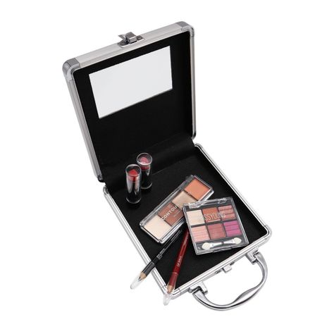 Maleta de maquillaje sombras labial y contorno con espejo-0