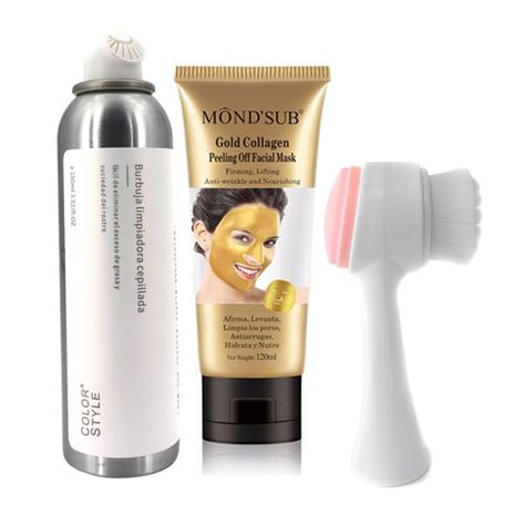 Cepillo exfoliante gel limpieza facial máscara oro colágeno-0