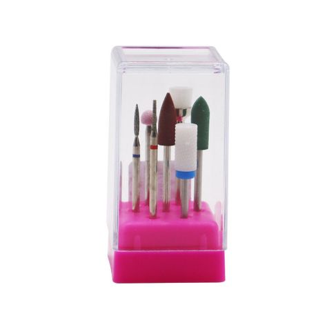 Set 7 fresas manicure rusa, retiro, cerámica y goma-1