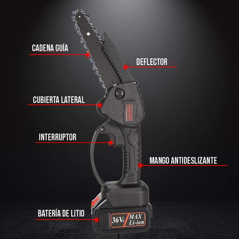 Motosierra Eléctrica Portátil 36v + Accesorios (Bat. Litio)-1