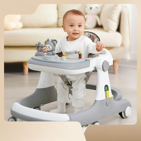 Andadera caminadora de bebé multifuncional anticaida Unisex-4