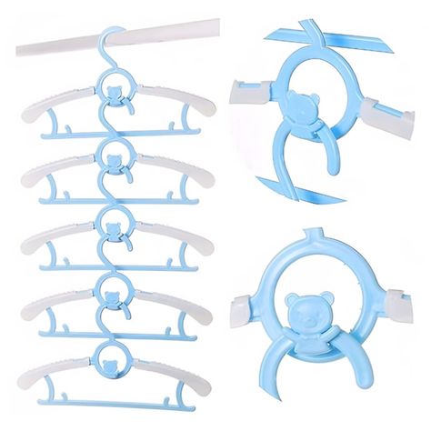 Pack 10 Ganchos Perchas Largo Adjustable Para Niños Y Bebe-1