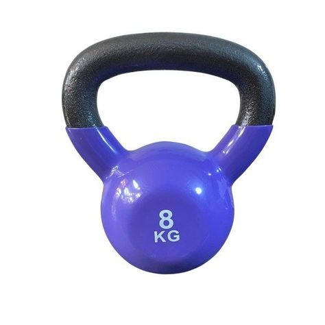 Pesa Rusa Kettlebell 8kg Acero Y Vinilo-0