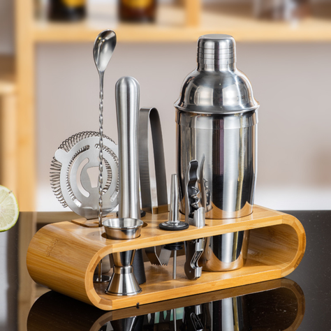 Set Coctelero Bar + Utensilios 10 Pzs Acero Inoxidable-7