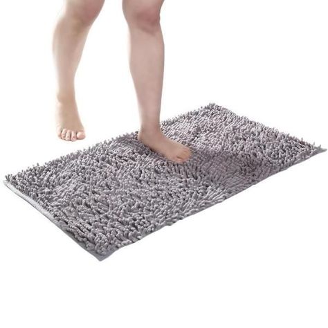 Alfombra Baño Microfibra 40 X 60 Cm Bajada Ducha Absorbente Gris-0