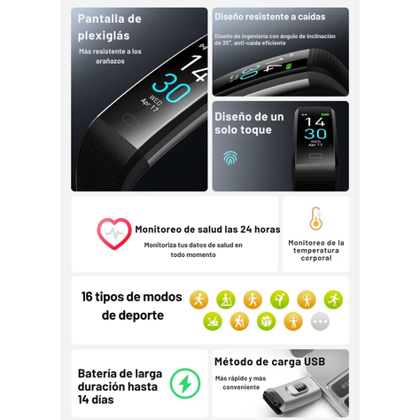 Smartband S5 Bluetooth Monitor De Sueño Y Deportes-3