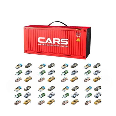 Paquete 48 Autos Pequeños Con Container Para Niños-0