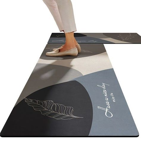 Set 2 Alfombra Cocina Elegante Entrada Piso Antideslizante - 120 x 50-0