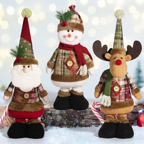 Set 3 Adornos Navideños Muñecos Extensibles-4