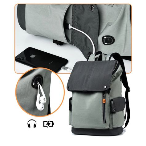 Mochila Notebook Impermeable 35 Litros Carga USB Unisex-5