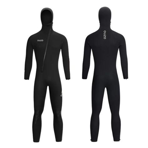 Traje de Neopreno Pesca Surf Buceo Natación 5mm con Capucha-2