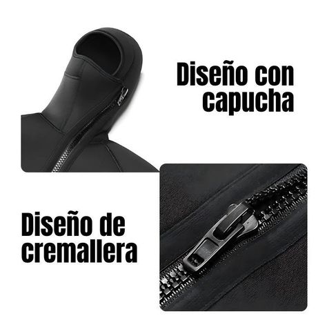 Traje de Neopreno Pesca Surf Buceo Natación 5mm con Capucha-3