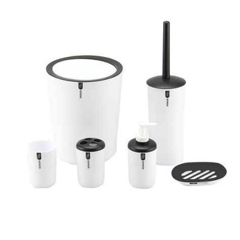 Juego De Baño De 6 Piezas Accesorios Blanco-0