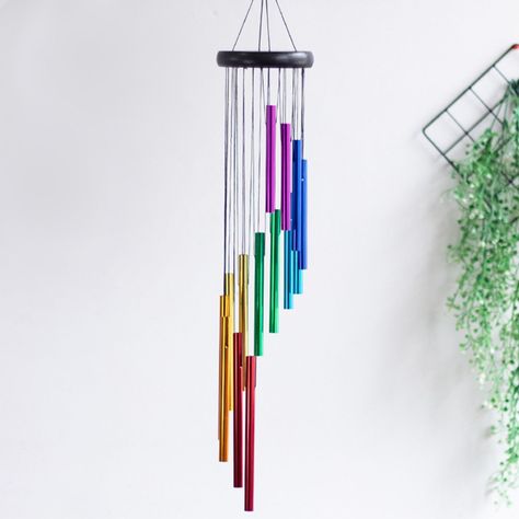 Campanas De Viento Multicolor De Metal Adorno Hogar-1