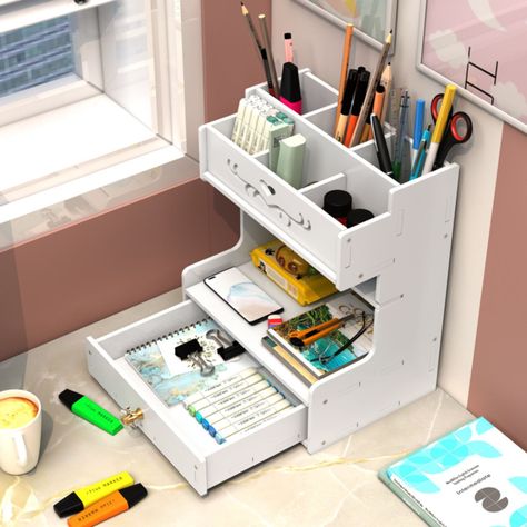 Organizador De Escritorio Almacenamiento Con Repisa Cajones-1