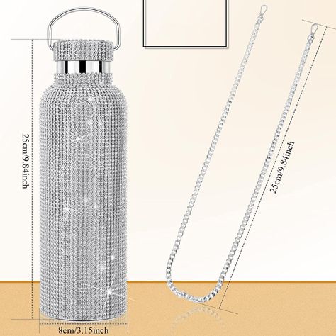 Termo Botella Diseño Diamantes 500ML Portatil Termica-1