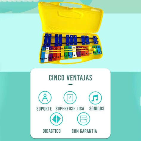 Metalofono 25 Notas Cromático Placas Colores-5