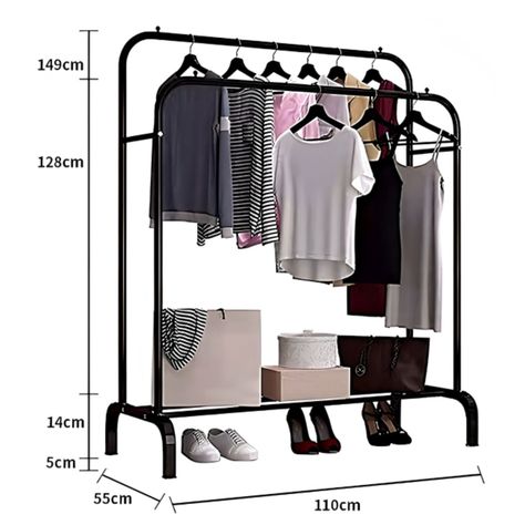 Perchero Organizador Estante De Ropa Multiuso De Metal -2