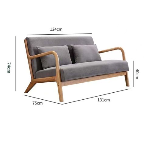 Sofa de 2 Asientos Moderno de Comedor Apoyabrazos-2