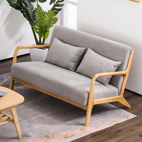 Sofa de 2 Asientos Moderno de Comedor Apoyabrazos-3
