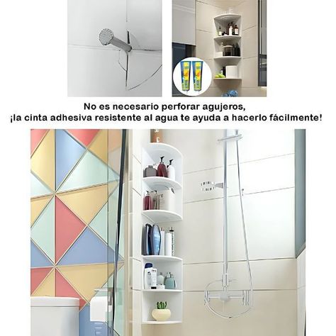 Esquinero Organizador De Ducha 3 Pisos Multifuncional-4