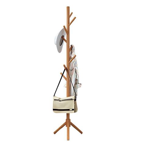 Perchero De Pie Colgador Simple De Madera Organizador 175x45-0