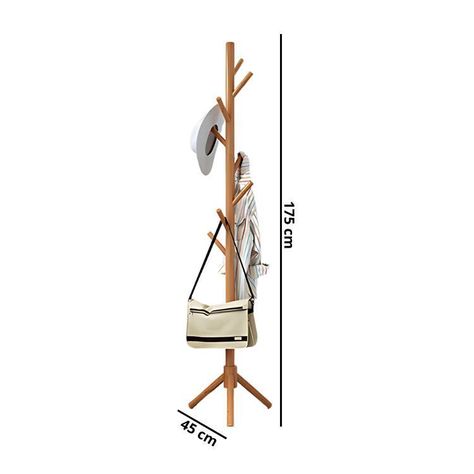 Perchero De Pie Colgador Simple De Madera Organizador 175x45-1