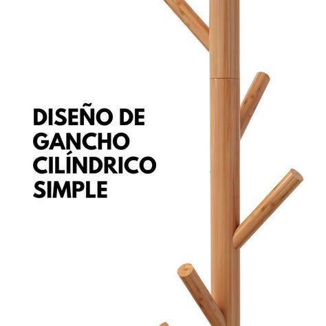 Perchero De Pie Colgador Simple De Madera Organizador 175x45-2
