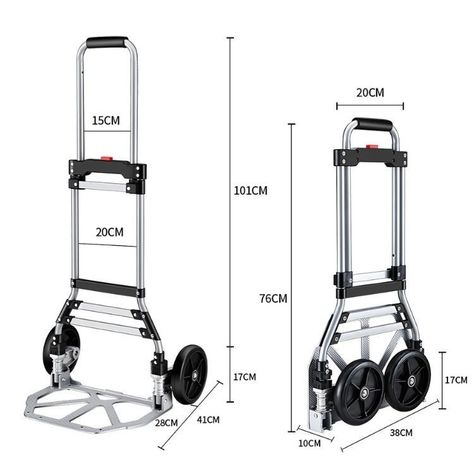 Carretilla de Carga Yegua Plegable Extensible Soporte 160 kg-2