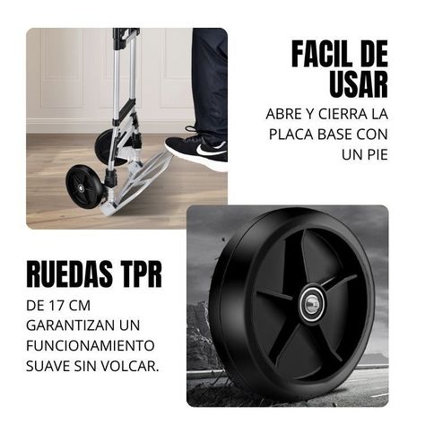 Carretilla de Carga Yegua Plegable Extensible Soporte 160 kg-5