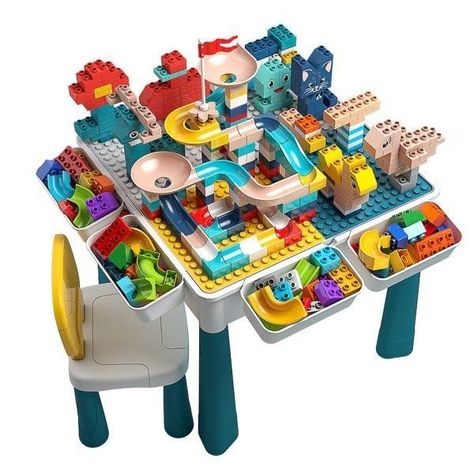Juego De Rol Infantil Unisex Con Legos, Cajas, Mesa Y Silla-0