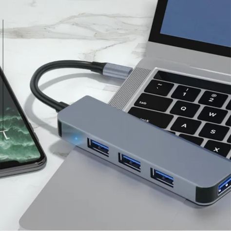 Expansión Adaptador Cable Tipo C Cargador Usb 4 Puertos-1