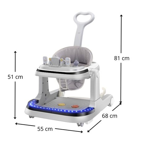 Andador Plegable Con Pedal Musical Luces Y Mesita Comedor-4