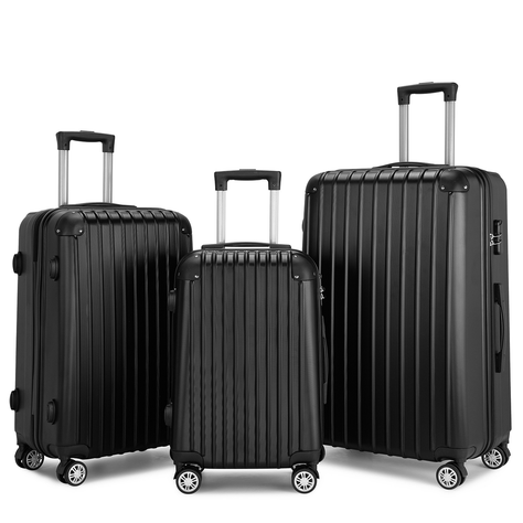 Set de 3 Maletas de Viaje Equipaje Resistente con Cerradura-0
