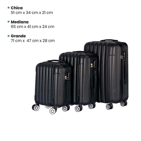 Set de 3 Maletas de Viaje Equipaje Resistente con Cerradura-1
