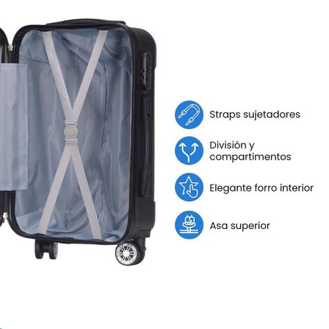 Set de 3 Maletas de Viaje Equipaje Resistente con Cerradura-3