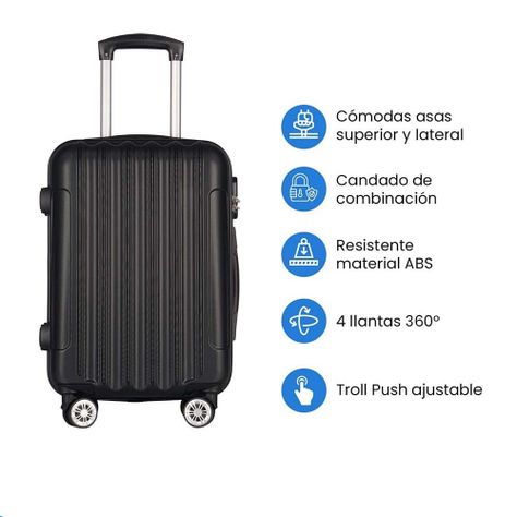 Set de 3 Maletas de Viaje Equipaje Resistente con Cerradura-4