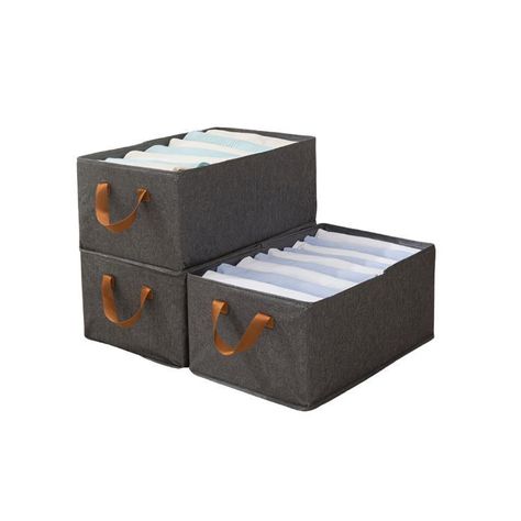 Pack 3 Cestas Organizadora Almacenamiento De Ropa Hogar-0