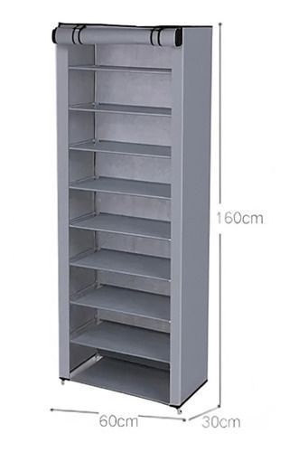 Zapatero Organizador De Zapatos 9 Pisos Con Funda Color Gris-2