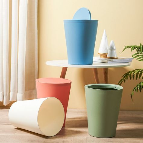 Basurero Con Tapa Para Baño Dormitorio Oficina Cocina-4
