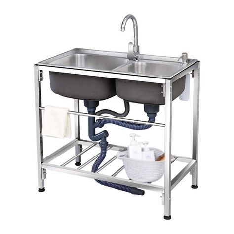 Lavaplatos Doble Moderno Funcional Acero Inoxidable-0
