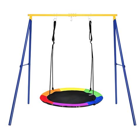 Columpio Redondo Multicolor Infantil Colgante Para Exterior-3