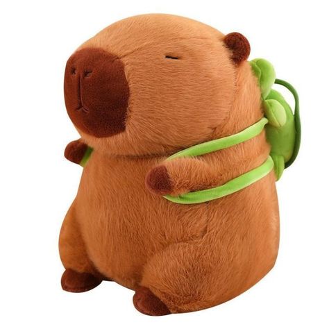 Peluche De Capibara Kawaii Carpincho Mochila Tortuga 50Cm-0