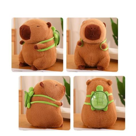 Peluche De Capibara Kawaii Carpincho Mochila Tortuga 50Cm-4