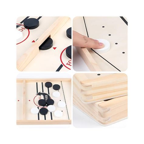 Juego De Hockey De Mesa Tablero De Madera Didactico-4