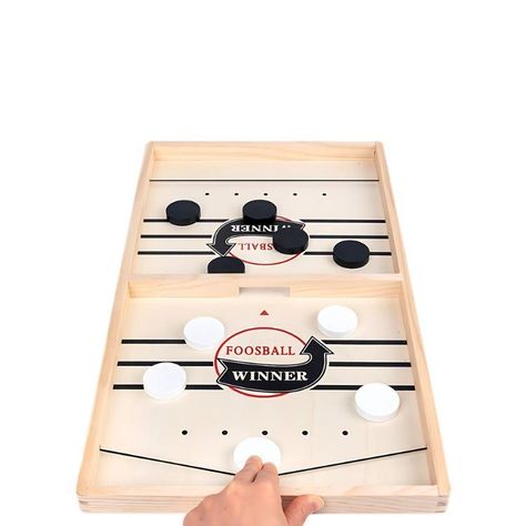 Juego De Hockey De Mesa Tablero De Madera Didactico-0