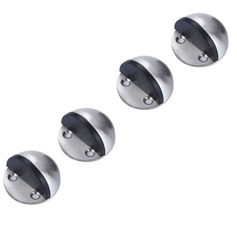 Pack 4 Tope de Puerta de Acero Inoxidable Parachoque Goma-0