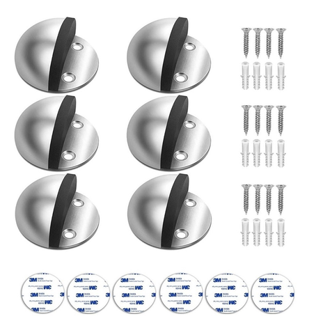 Pack 4 Tope de Puerta de Acero Inoxidable Parachoque Goma-1
