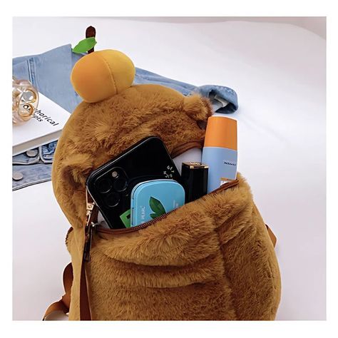 Mochila De Felpa Capibara Kawaii Para Niños Unisex-2
